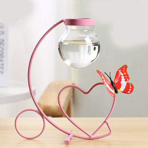 Décoration de Table Créative en Fer Forgé Vase Hydroponique