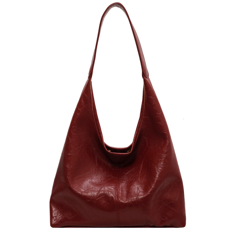 Casual Soft Leather Large Capacity Shoulder Bag - Fashionner