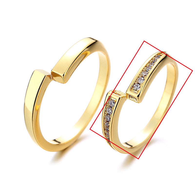 Fashion Creative Plain Ring Couple