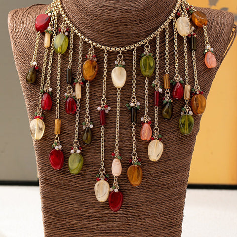 Buy Personalized Western-Style Waterdrop Tassel Necklace online at Fashionner.