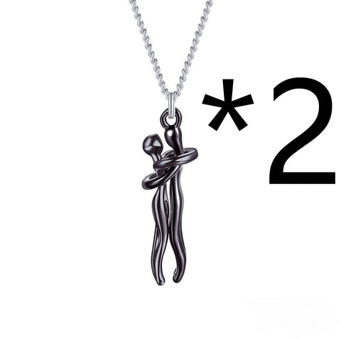 Collier Hot Sale Câlin Affectueux Collier Couple Anniversaire Saint-Valentin Cadeau Mode Punk Style Urbain Pendentif Collier