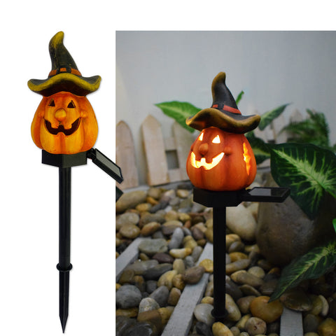 Lanterne Solaire Créative d'Extérieur pour Halloween, Citrouille, Résine, Artisanat, Lumière Décorative pour Ambiance de Fête de Jardin