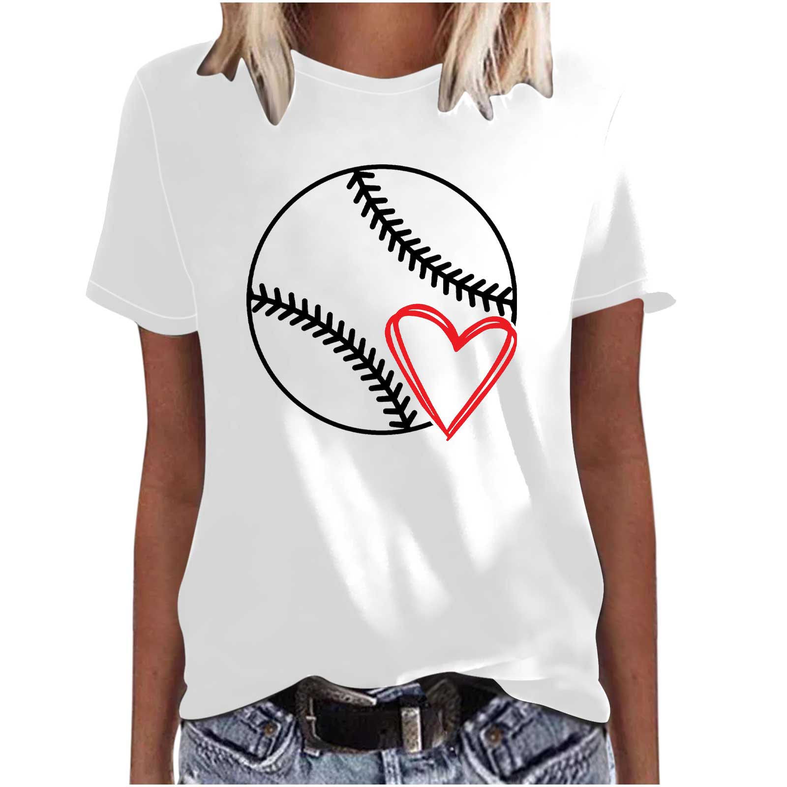 Mother's Day Baseball Women's Various Styles Loose-fitting Pullover Round-neck Short-sleeved T-shirt - Fashionner