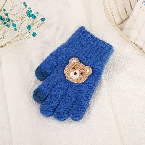 Gants en laine tricotés à cinq doigts pour enfants