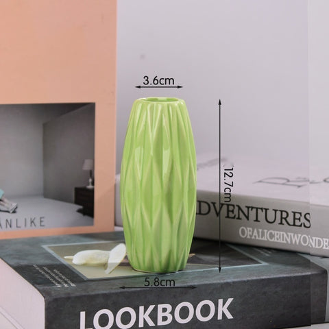 Petit vase en céramique Mini arrangement floral Hydroponique Ornements décoratifs simples
