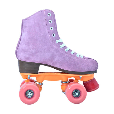 Patin à roulettes en daim violet pour hommes, femmes et enfants
