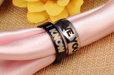 Bague en acier au titane Bague de couple en acier inoxydable Bagues de couple