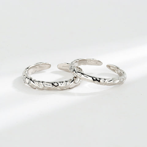 Bague de couple en argent sterling, modèle coréen pour homme et femme