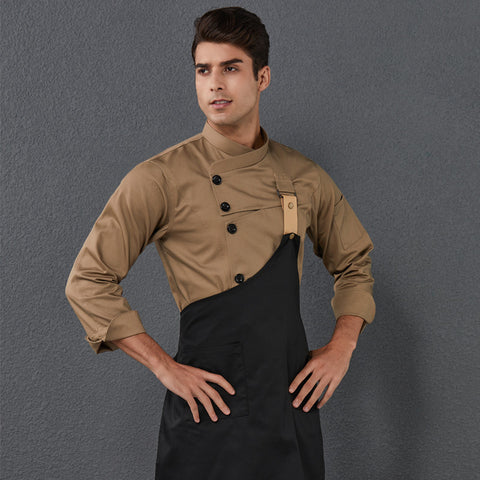 Men's Autumn Hotel Chef Breathable Catering Long Sleeve Tooling Uniform