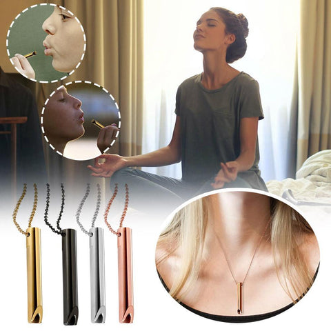 Collier de respiration Réglable Respiration Soulagement de la pression Ornement Bijoux de décompression en acier inoxydable