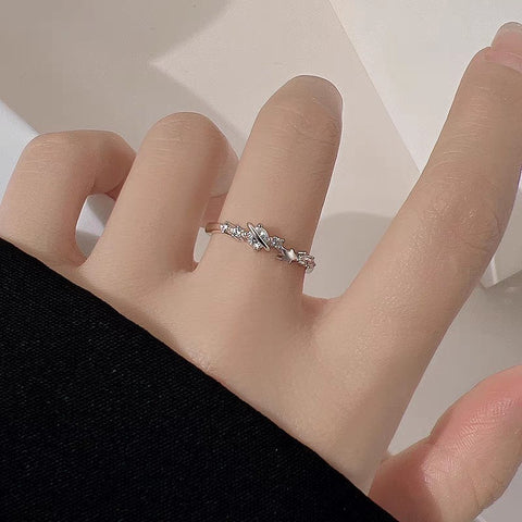 Buy 1 Piece 999 Sterling Silver Saturn & Star Cz Ring, Delicate Celestial Style, For Daily Wear & Valentine'S Gifts online at Fashionner.