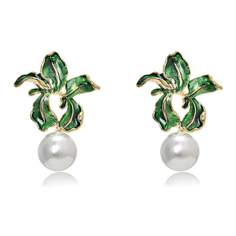 Buy French-Style Dripping Earrings For Women Inlaid With Pearls online at Fashionner.