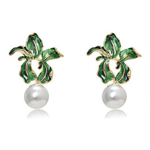 Buy French-Style Dripping Earrings For Women Inlaid With Pearls online at Fashionner.