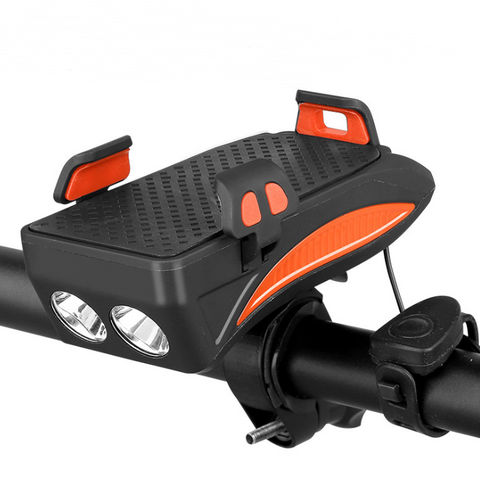 Motorcycle Bicycle Phone Holder Support Charging For Cell Phone With Bike Bell Power Bank Bicycle Front Lamp Flashlight - Fashionner