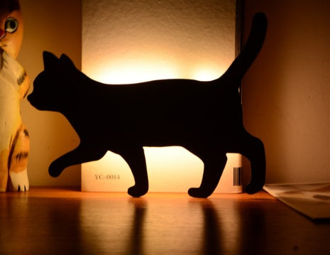 LED Animal Chien Chat Forme Veilleuse Capteur de Contrôle Intelligent Lampe Murale Sonore Couloir Maison Balcon Nuit Lampe Bébé Enfants Lampes de Sommeil