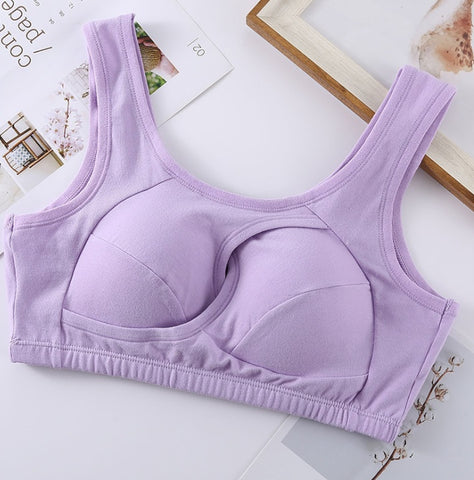 Soutien-gorge Grande Taille pour Femmes, Coton Anti-Choc, Haut de Nuit, Sans Boucles, Lingerie Sans Armature avec Coussinets Amovibles