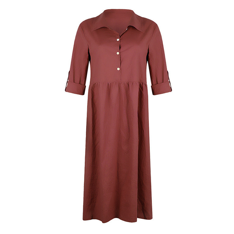 Loose button midi dress