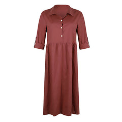 Loose button midi dress