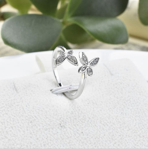 Bague Papillon Ajustable en Argent Sterling