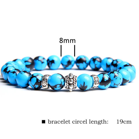 Bracelet en perles de pierre volcanique pour couple et yoga