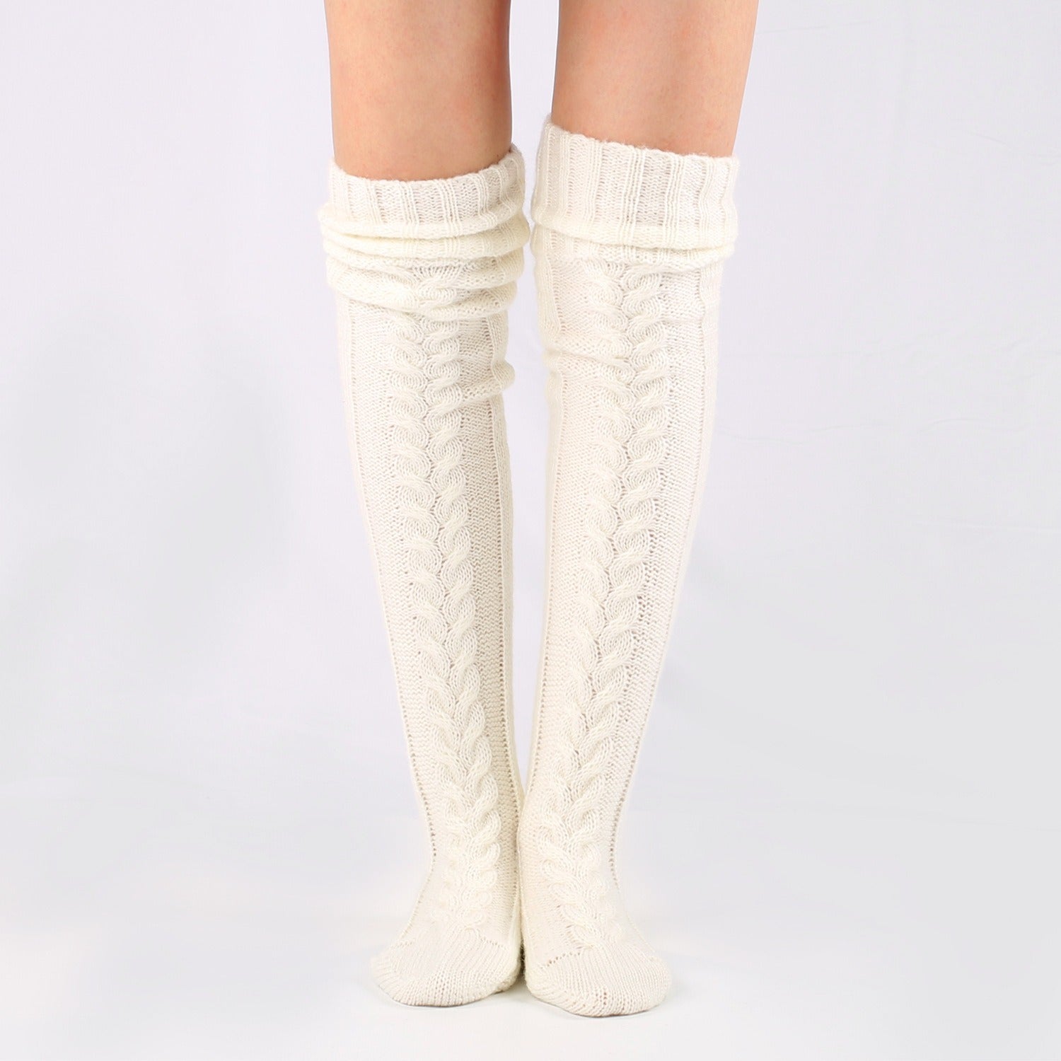 Autumn And Winter Knitting Knee Length Stockings Women's Lengthened Floor Stockings Wool Pile Stockings - Fashionner