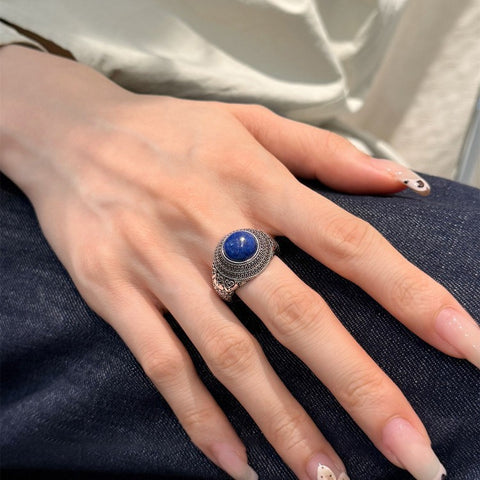 Buy Lapis Lazuli Open Adjustable Womens Ring online at Fashionner.