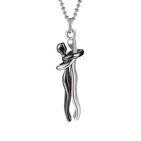 Love Hug Necklace Unisex Men Women Couple Jewelry Simple Temperament Clavicle Chain Valentines Day Lover Gift - Fashionner