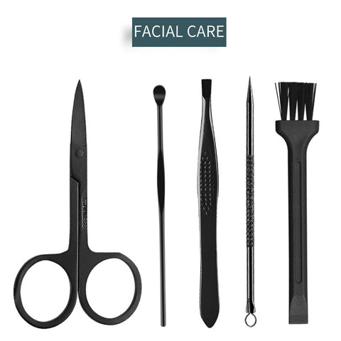 16pcs set Nail Clipper Cutter Trimmer Ear Pick Grooming Kit Manicure Set Pedicure Toe Nail Art Tools Set Kits with Bag - Fashionner