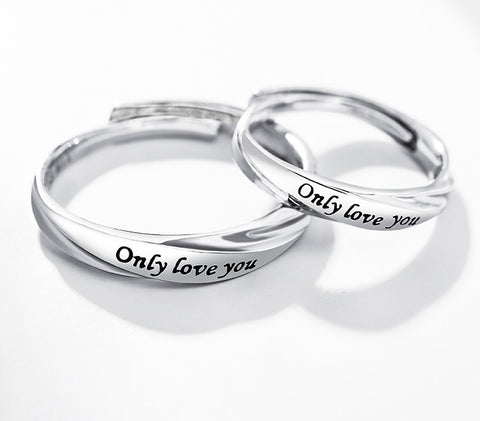 Bague de couple en argent sterling