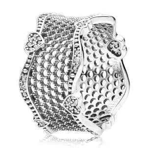 Bague en argent sterling pour couple, entièrement sertie de diamants
