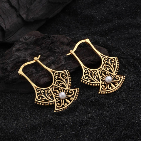 Carved Phoenix Tail Earrings For Women
