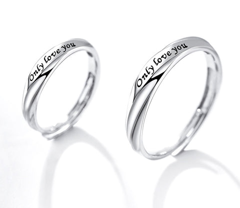 Bague de couple en argent sterling