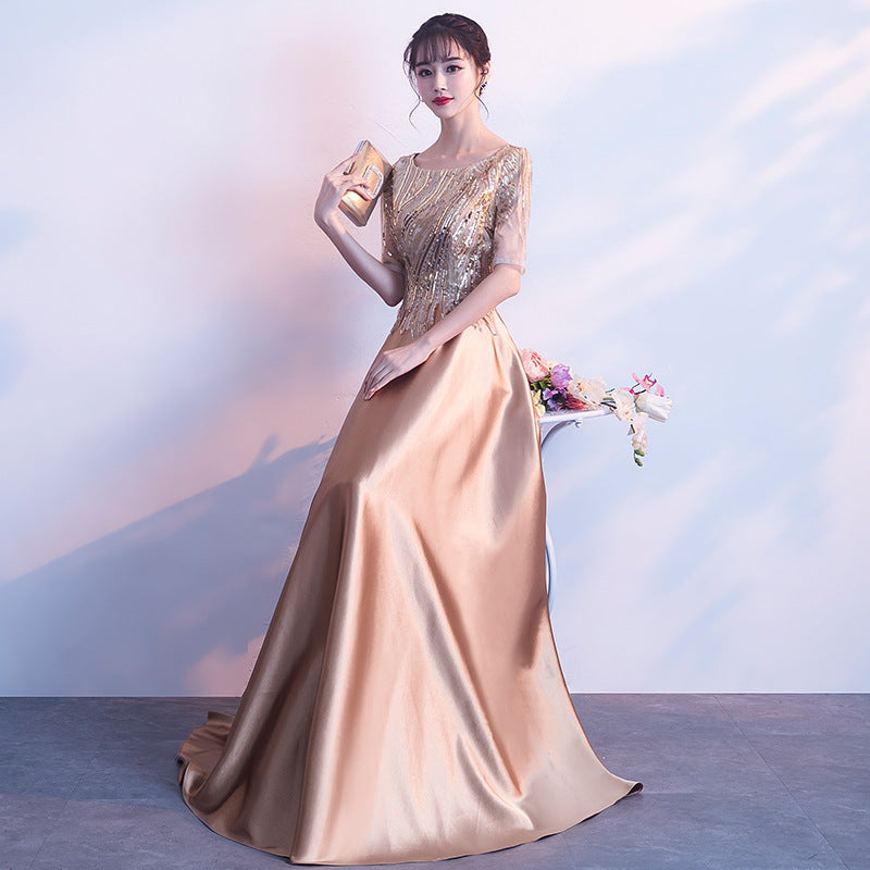Performance Costume Women's Long Dress Banquet Temperament Evening