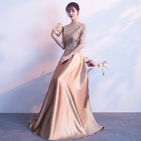 Robe longue de performance pour femme, tempérament élégant, pour banquet et soirée