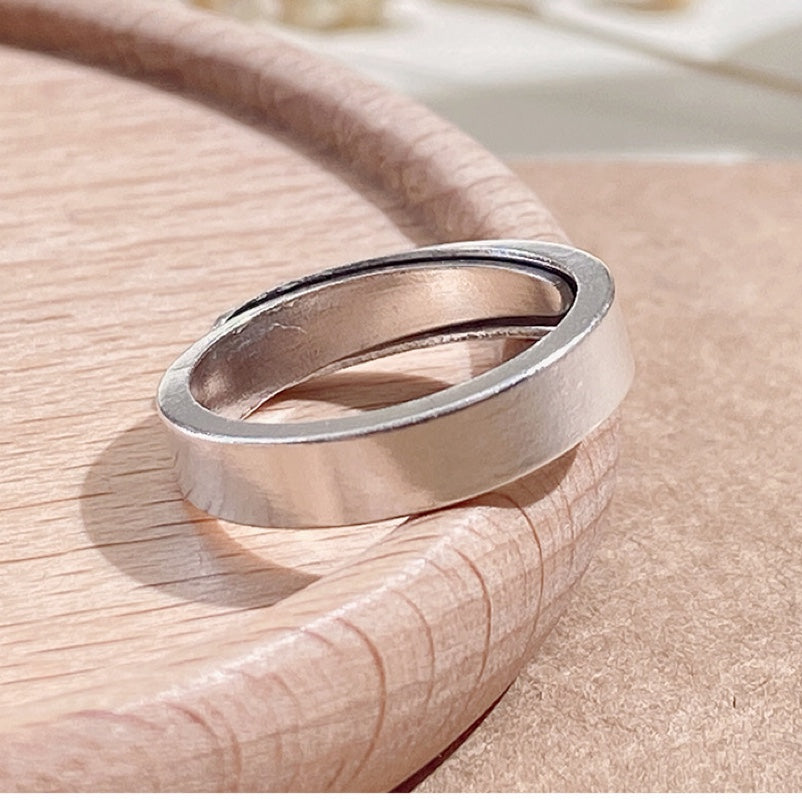 Buy 1Pcs 999 Sterling Silver Polished Band Statement Ring, Elegant Simple Style, Ideal For Birthdays & Holiday Gifts online at Fashionner.