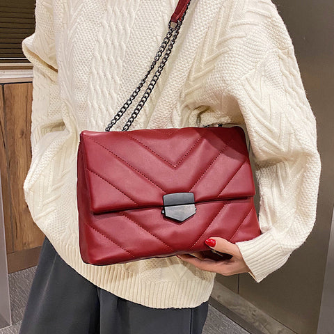 Embroidery Thread Small PU Leather Crossbody Bags for Women Trend Hand Bag Women's Branded Trending Shoulder Handbags - Fashionner