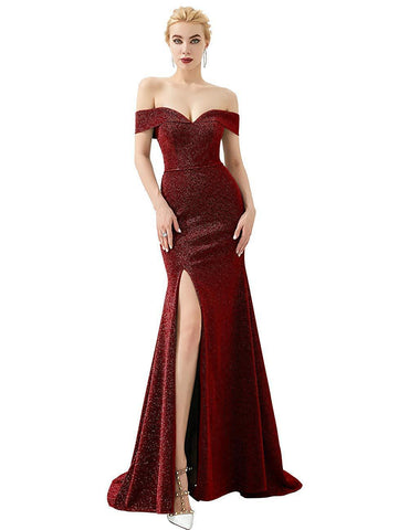 Robe de soirée sirène fendue pour femme