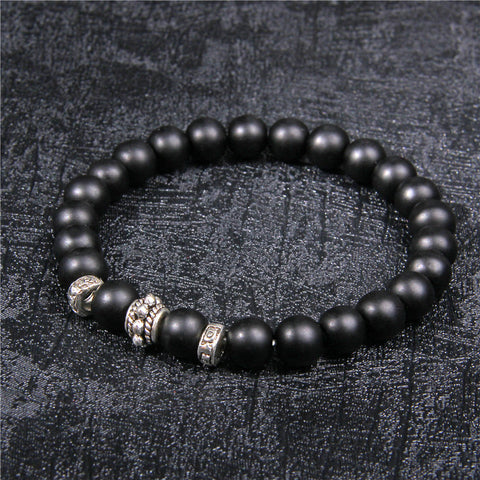 Bracelet en perles de pierre volcanique pour couple et yoga