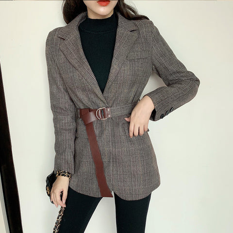 Blazer rétro de style britannique pour femme