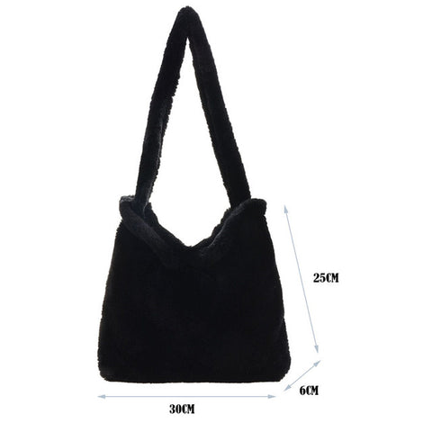 Portable Plush Handbag For Women - Fashionner