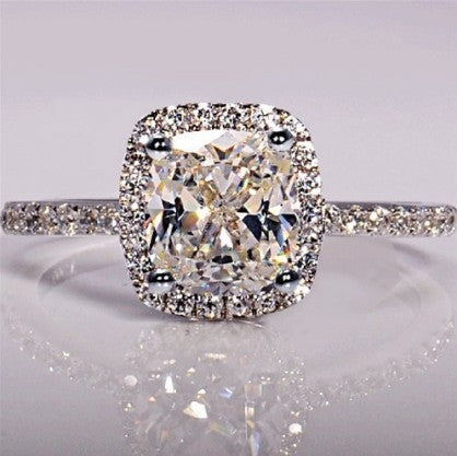 Bagues pour femmes, mariage nuptial, Anelli, bijoux tendance, bague de fiançailles, couleur or blanc, Anillos