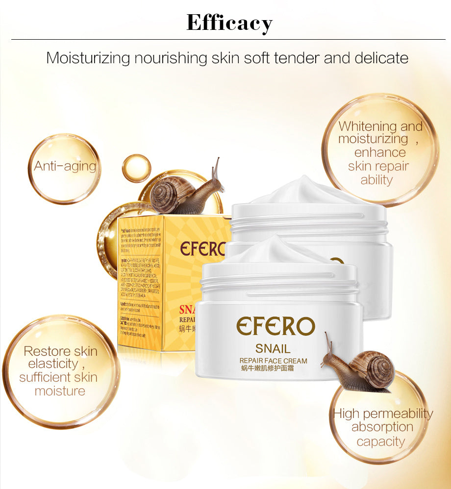 Snail Rejuvenating Face Cream Moisturizing Shrinking Pore Brightening Skin Cream