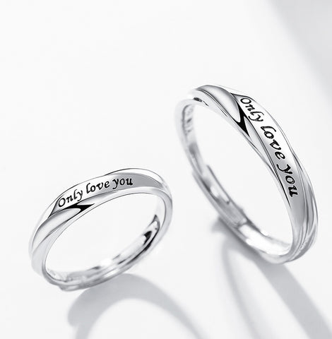 Bague de couple en argent sterling