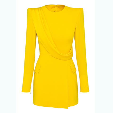 Robe de soirée jaune à la mode