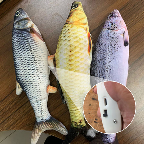 Version sans herbe à chat - Jouet électrique de simulation de poisson sauteur