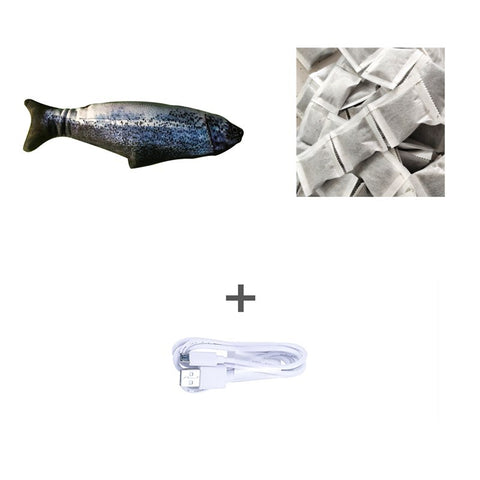 Version sans herbe à chat - Jouet électrique de simulation de poisson sauteur