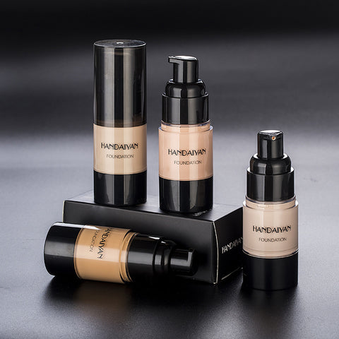 HANDAIYAN Fond de teint couvrant intégral hydratant et waterproof Fond de teint liquide pour le visage Base de maquillage pour peaux foncées