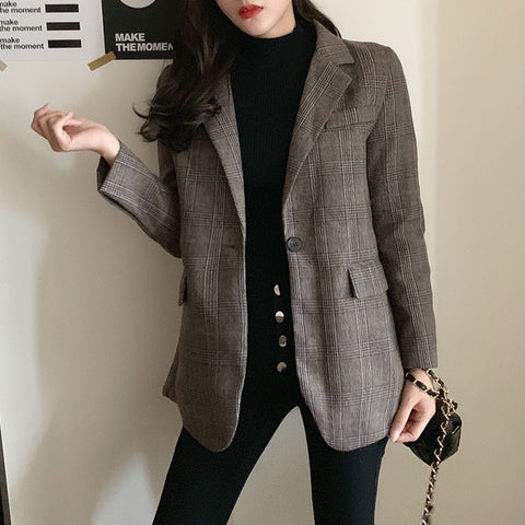 Blazer rétro de style britannique pour femme