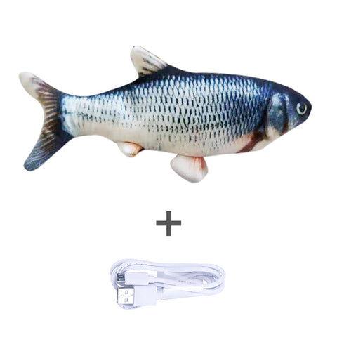 Version sans herbe à chat - Jouet électrique de simulation de poisson sauteur
