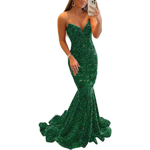 Sequin Evening Dresses For Women Formal  Long Prom Party Gowns - Fashionner